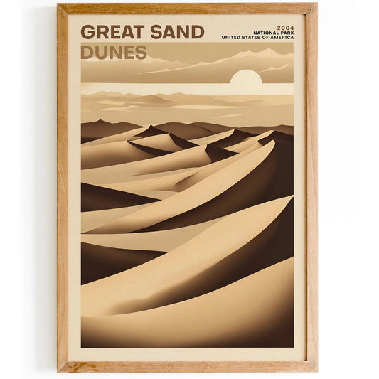 Great Sand Dunes Retro Poster