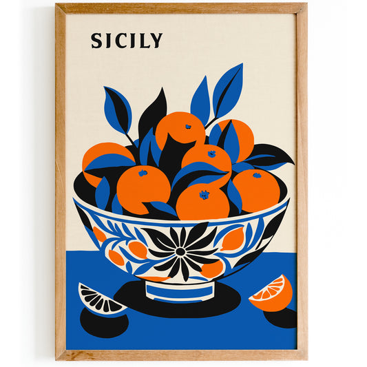 Bowl of Oranges Sicily Art Print 2024