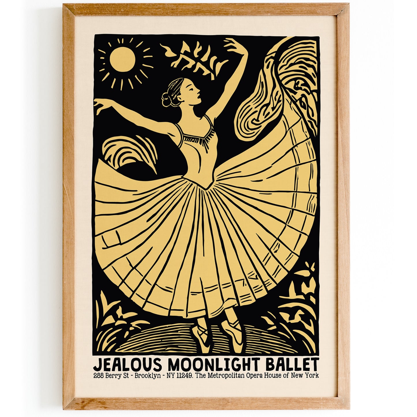 Jealous Moonlight Ballet Retro Poster