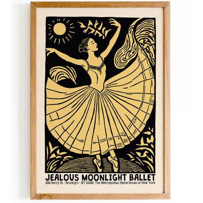 Jealous Moonlight Ballet Retro Poster