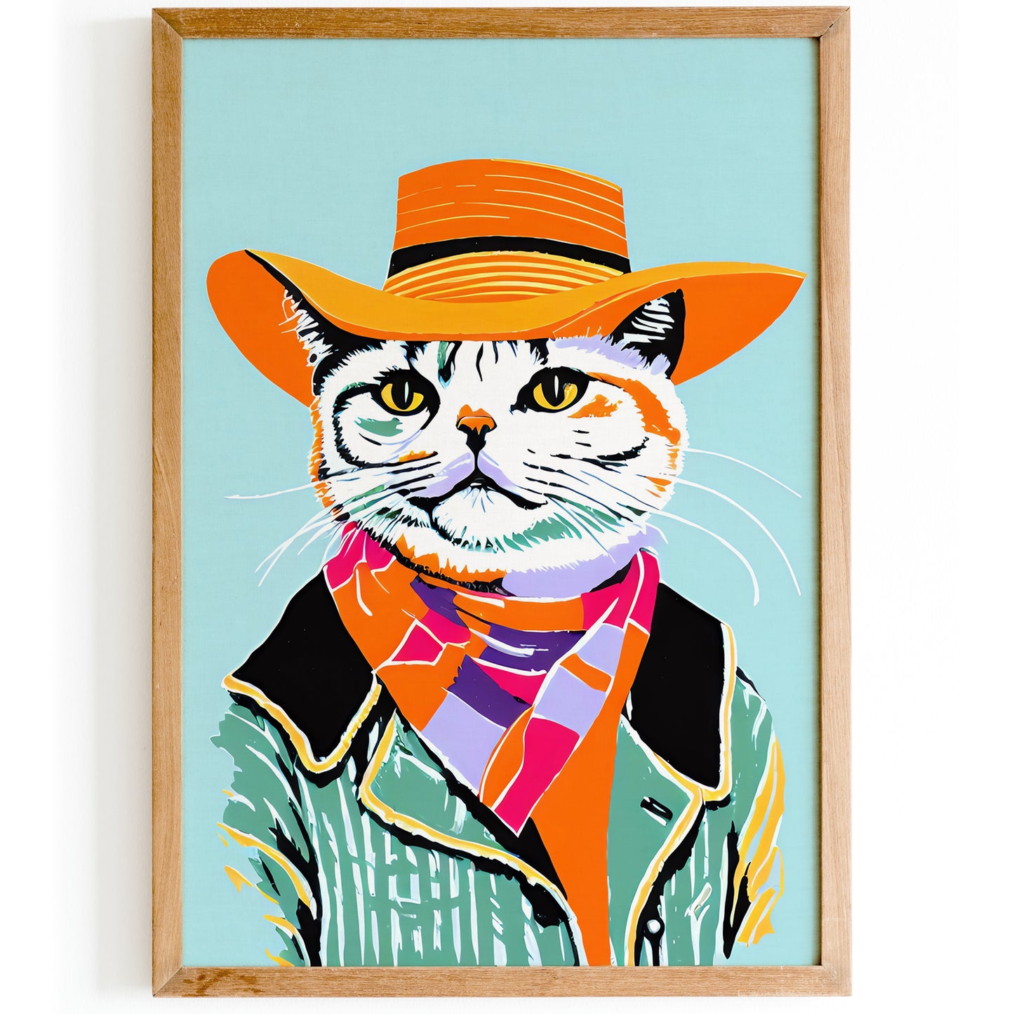 Cowboy Cat Portrait Art Print