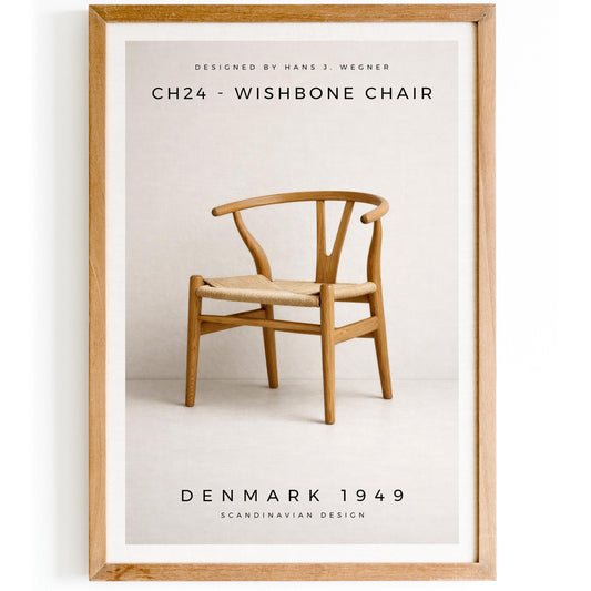Wishbone Chair Nordic Design Poster