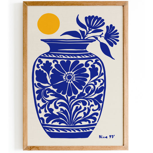 Nice, Blue Flowers in Vase Art Print