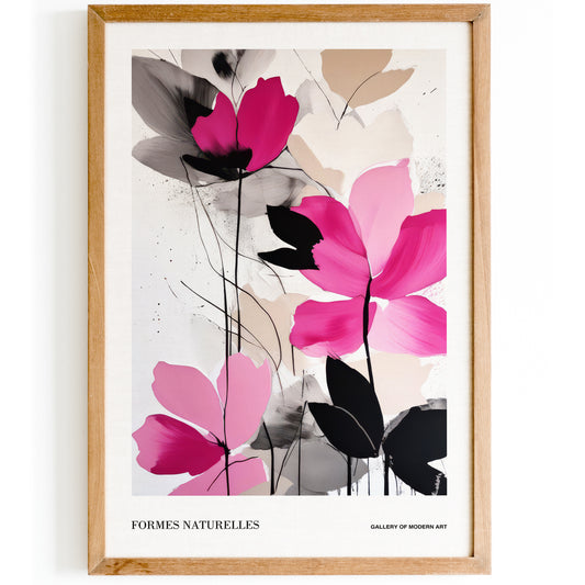 Floral Formes Naturelles Magenta Poster