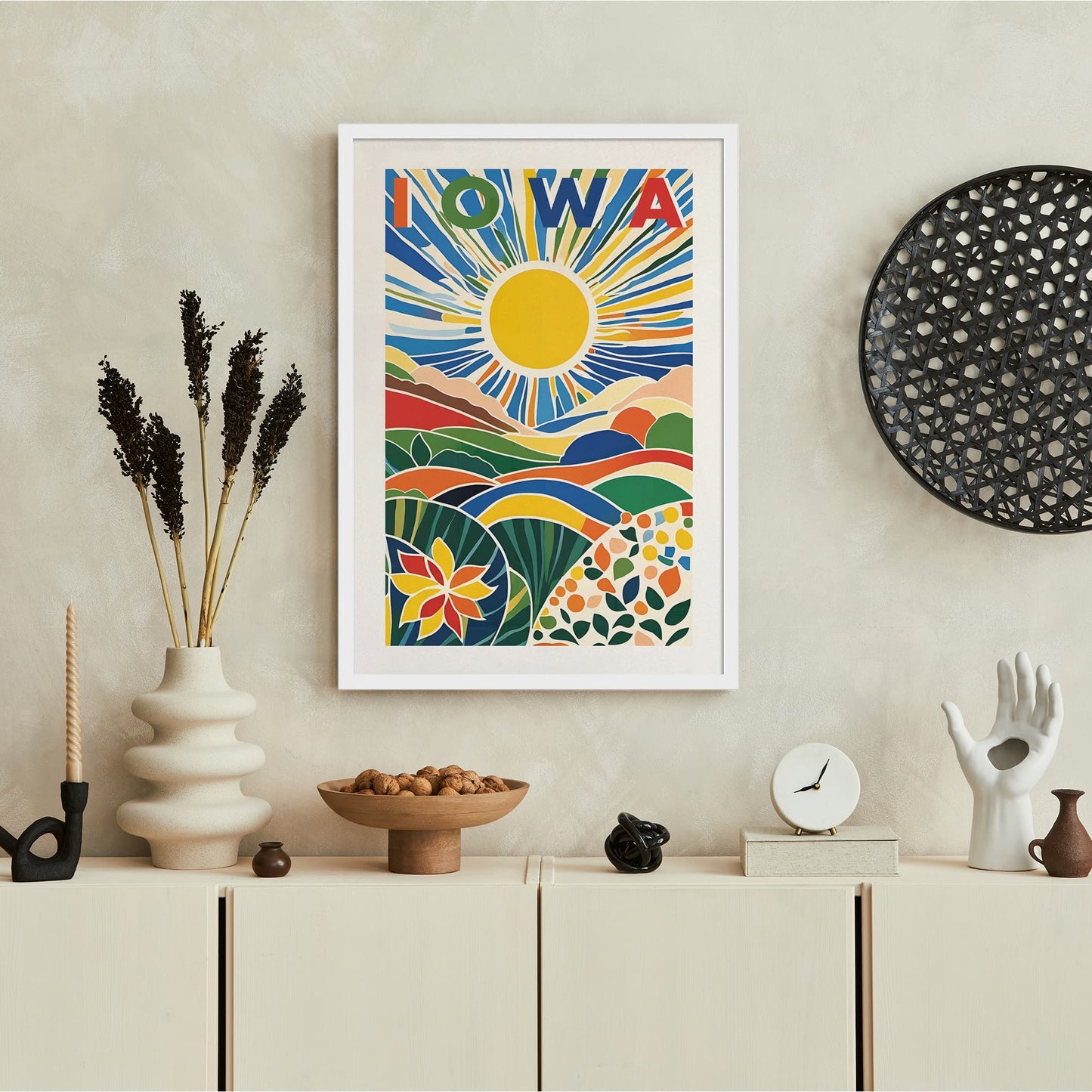 Iowa Landscape Poster - Colorful Travel Wall Art