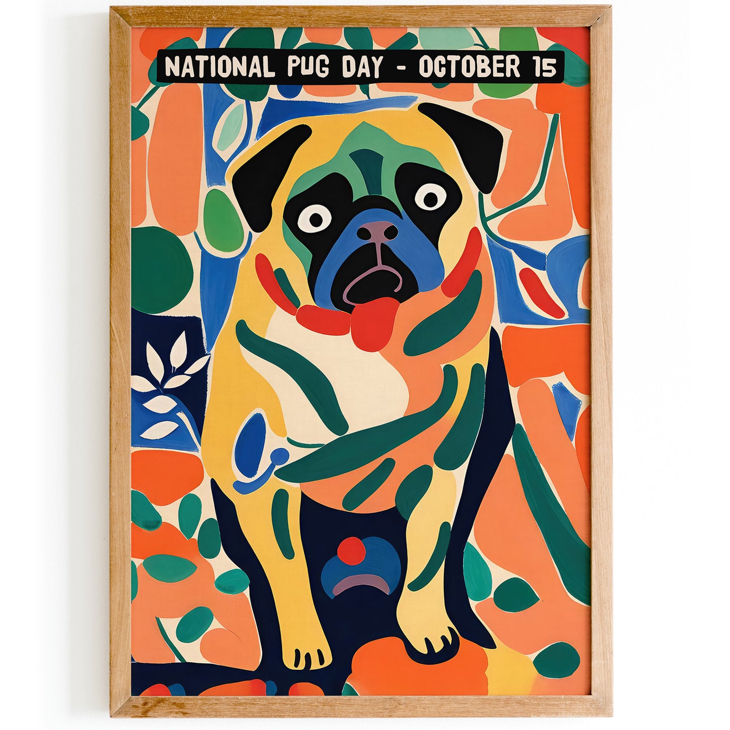 National Pug Day Colorful Poster