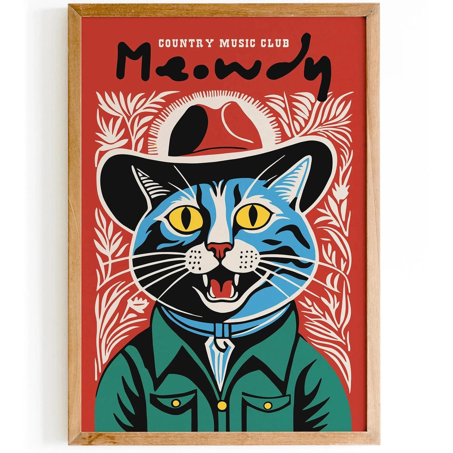 Meowdy Country Music Club Red Poster