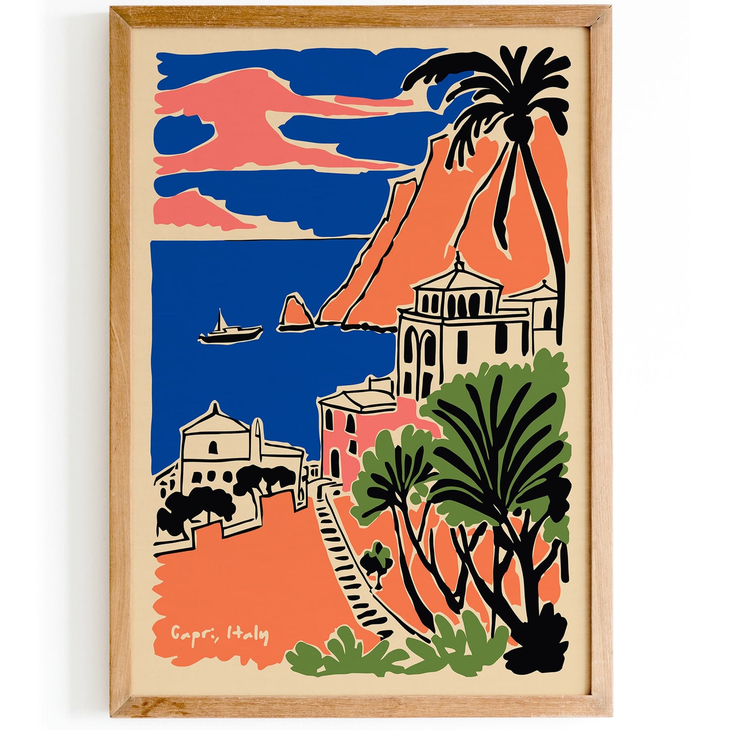 Capri Italy Colorful Landscape Poster