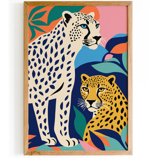 Playful Cheetahs Art Print - Bright & Cheerful Decor