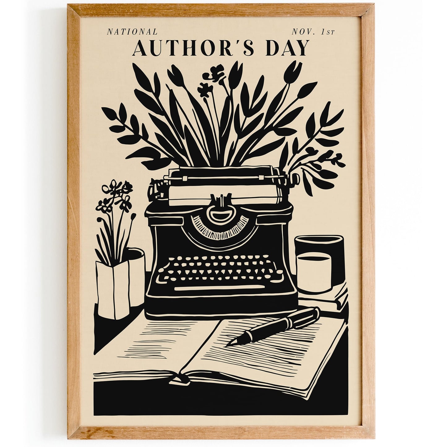 National Authors Day Poster - November 1st Literary Wall Art