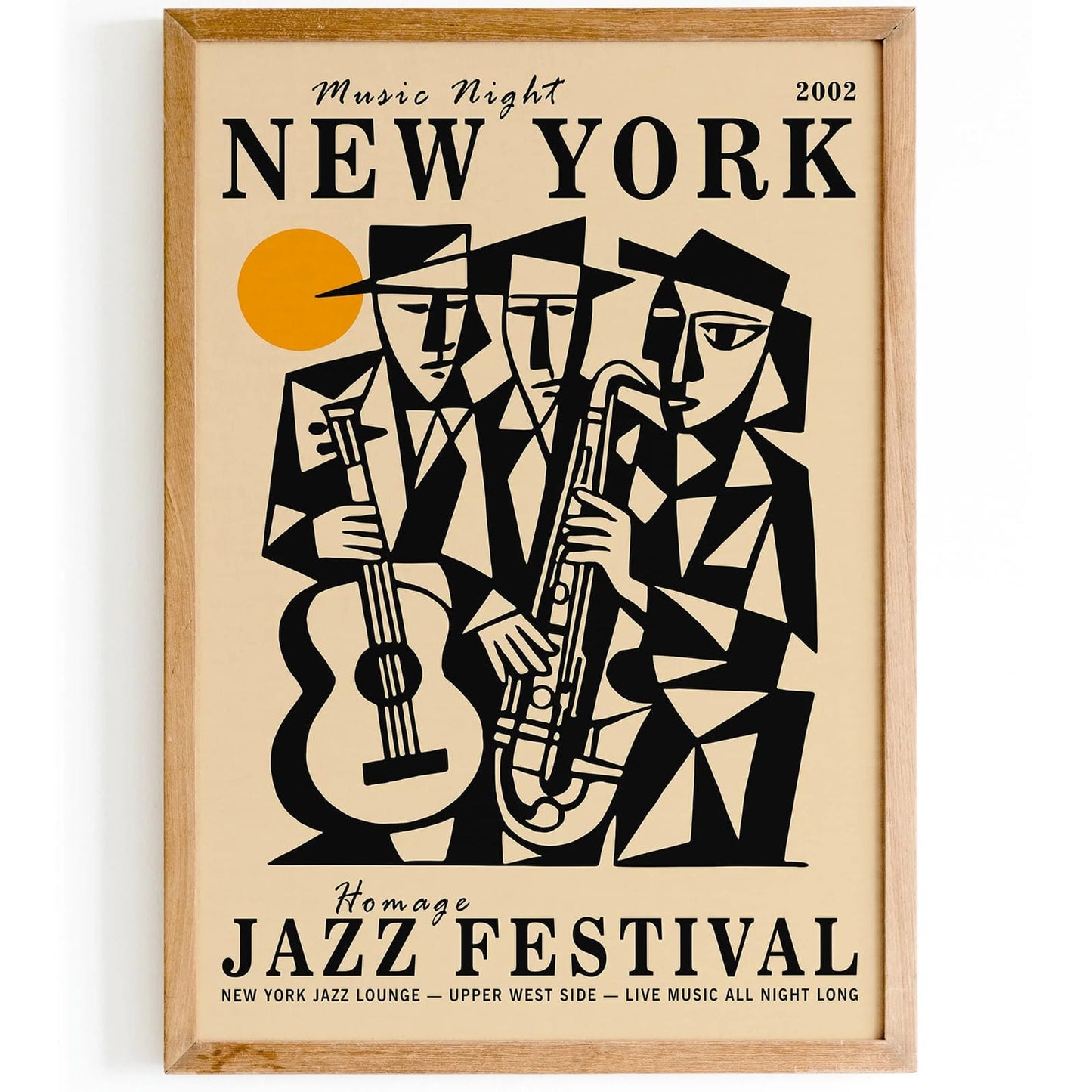Jazz Night New York City Cubist Poster Art Print