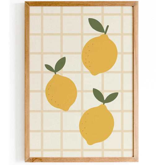 Retro Lemons Wall Art – Vintage Kitchen Print