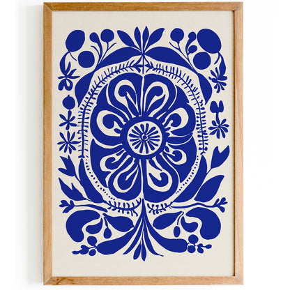 Trendy Blue Botanical Abstract Poster