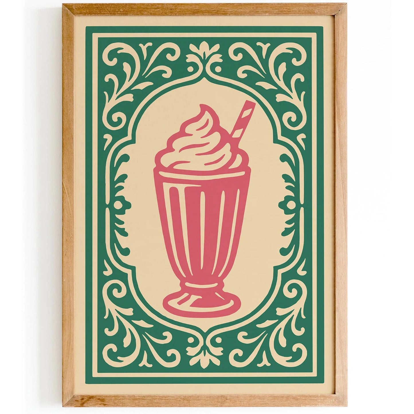 Delicious Shake Poster - Rococo Style Kitchen Wall Art