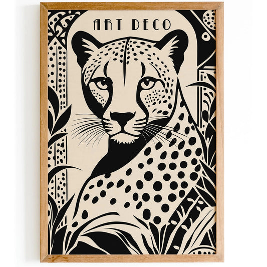 Elegant Art Deco Cheetah Poster