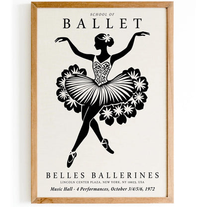Black and White Ballet Poster