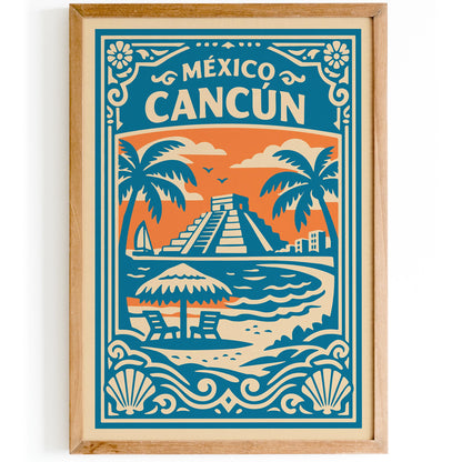 Cancun Mexico Poster - Mexican Home Decor