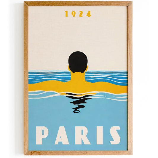 Paris 1924 Swimming Poster