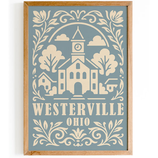 Westerville Ohio Travel Poster
