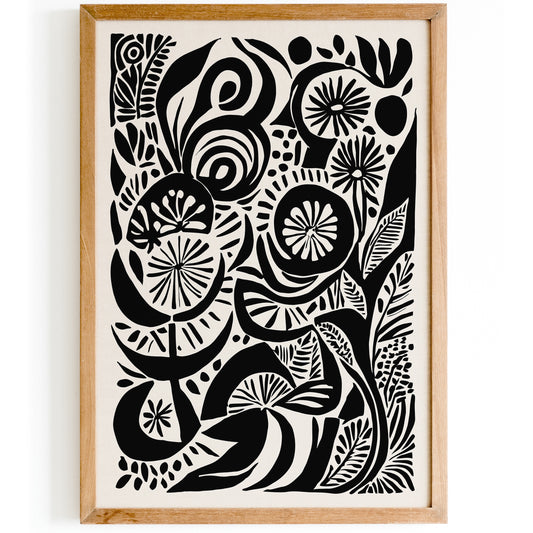 Contemporary Black & White Abstract Art Print