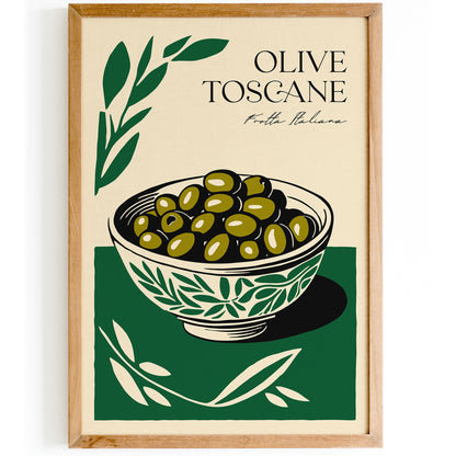 Frutta Italiana Olive Toscane Retro Poster