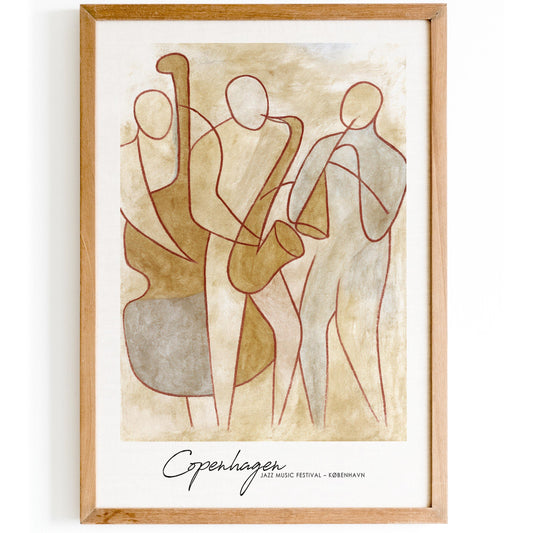Copenhagen Jazz Music Festival Poster - Vintage Danish Wall Art