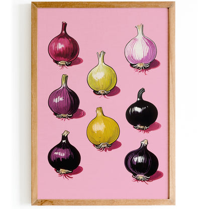 Retro Onions Kitchen Wall Art