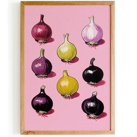 Retro Onions Kitchen Wall Art