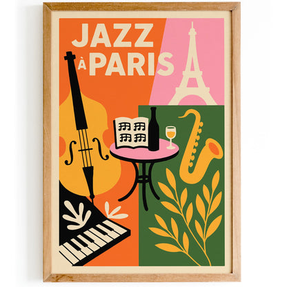Jazz à Paris Poster - Colorful Music Wall Art