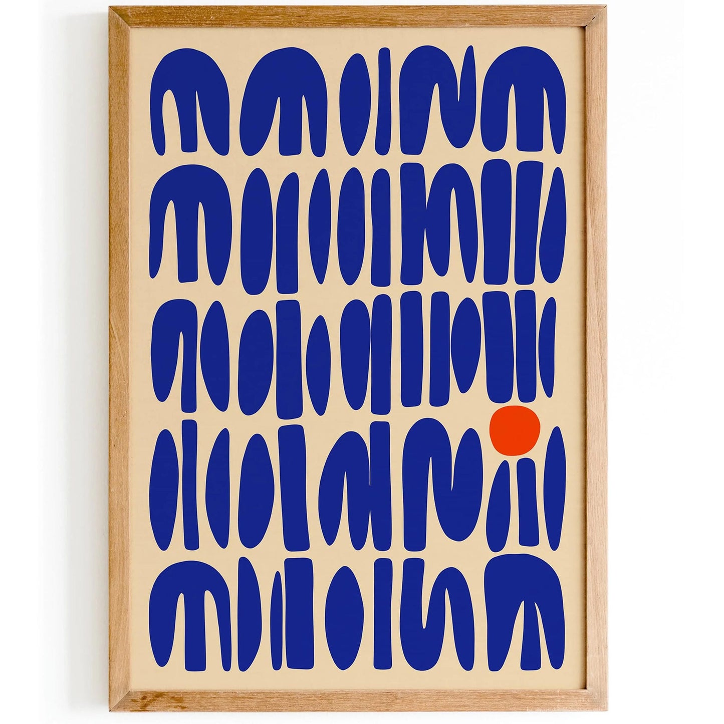 Abstract Blue Modern Cut Outs Art Print 2025