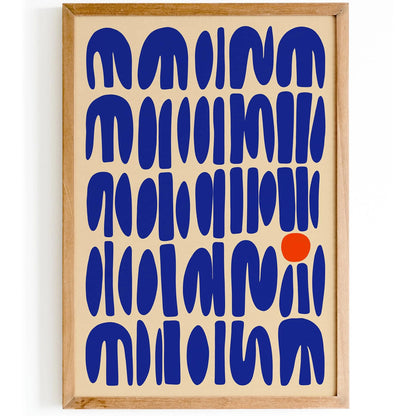 Abstract Blue Modern Cut Outs Art Print 2025