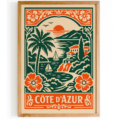 Côte d’Azur Coastal Landscape Travel Poster