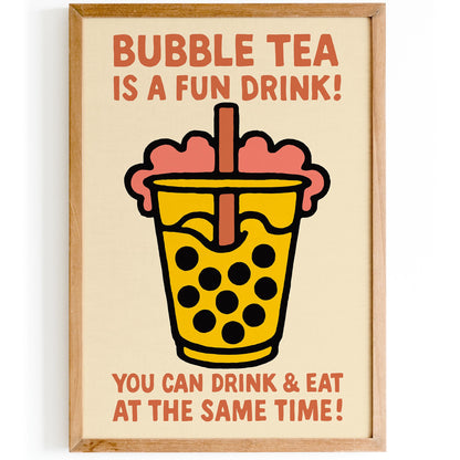 Bubble Tea Fun Poster Print