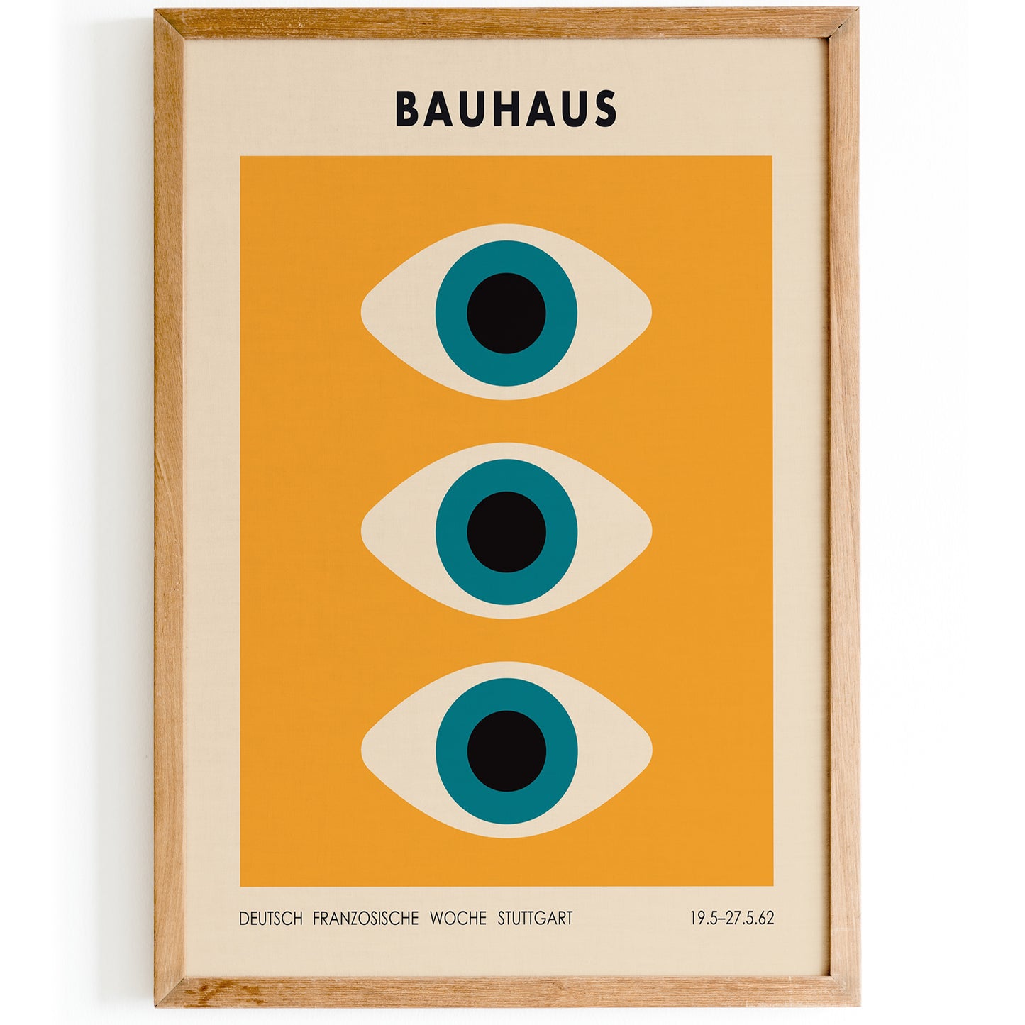 Bauhaus Eyes - Yellow Retro Poster