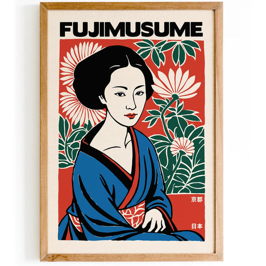 Fujimusume Japanese Geisha Poster