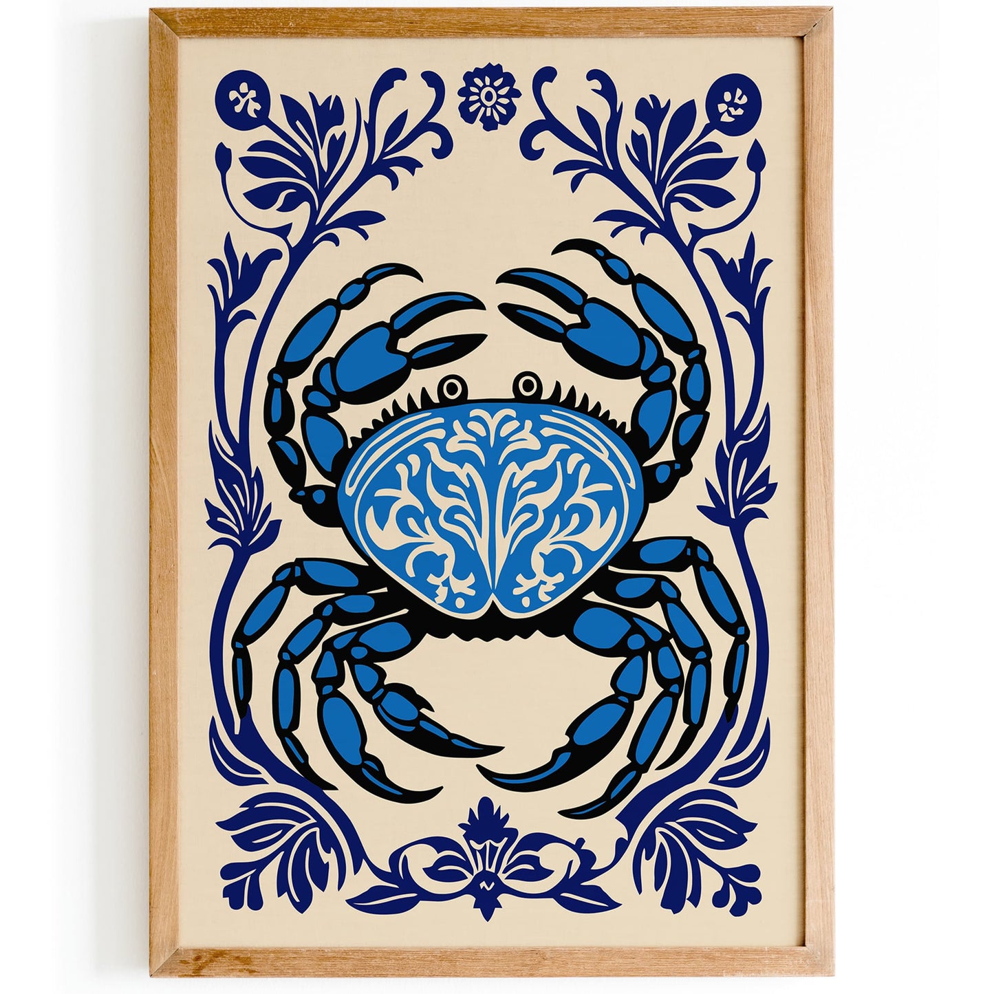 Blue Crab Neutical Art Print
