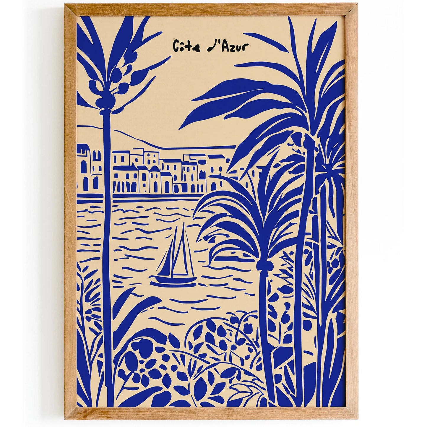 Cote d Azur French Riviera Blue Poster 2025