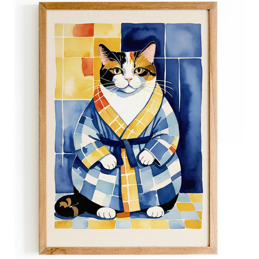 Cat in Bathrobe Wall Decor
