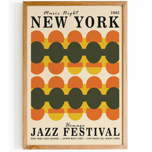 New York Music Night 60s Vibe Poster