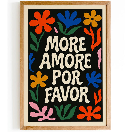 More Amore Por Favor Poster - Colorful Pop Art Print