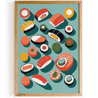Colorful Sushi Kitchen Art Print