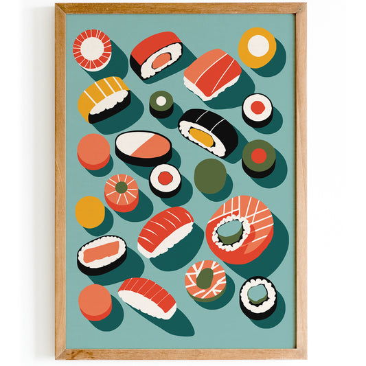 Colorful Sushi Kitchen Art Print