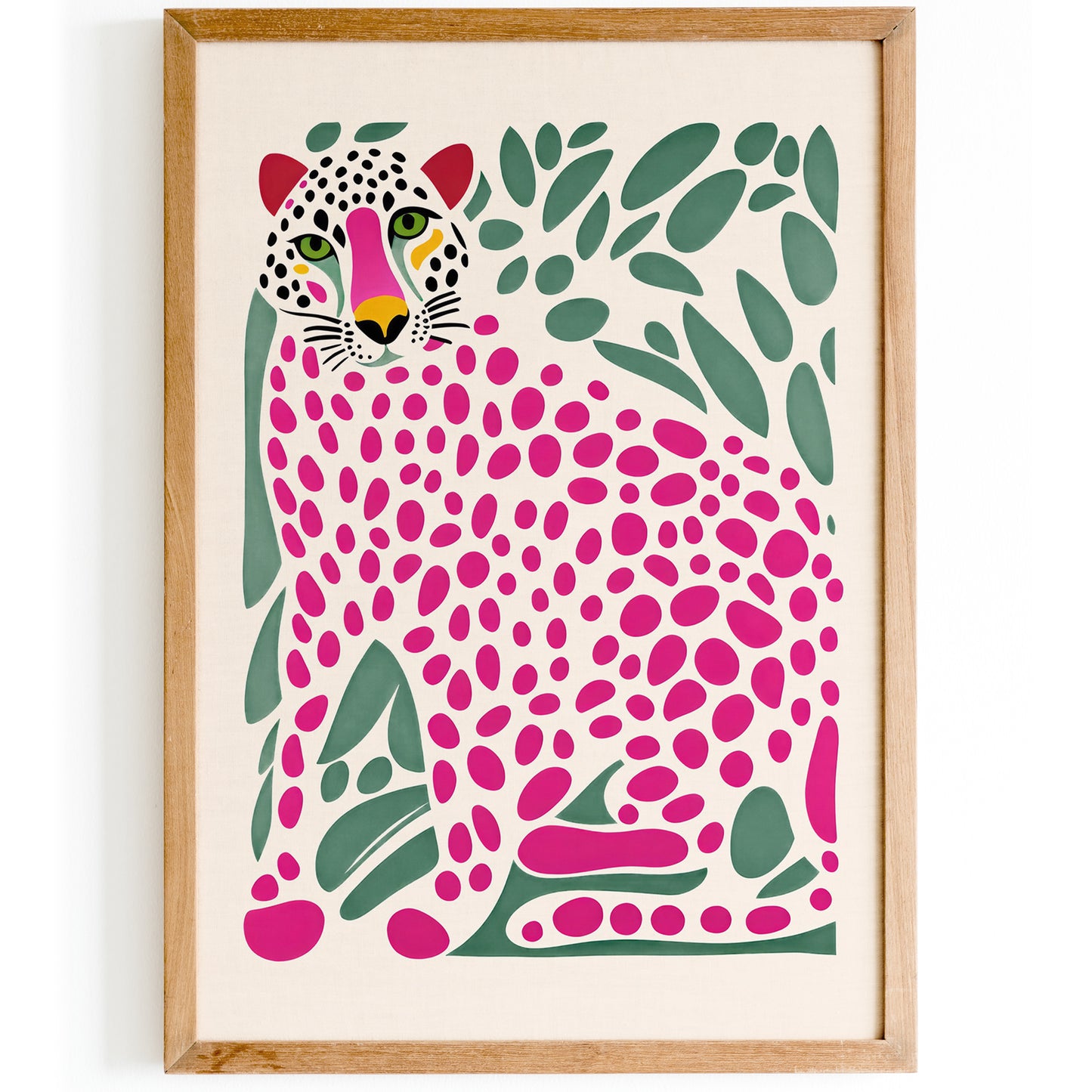 Pink Jungle Panther Art Print