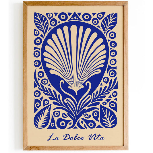 La Dolce Vita Blue Seashell Poster