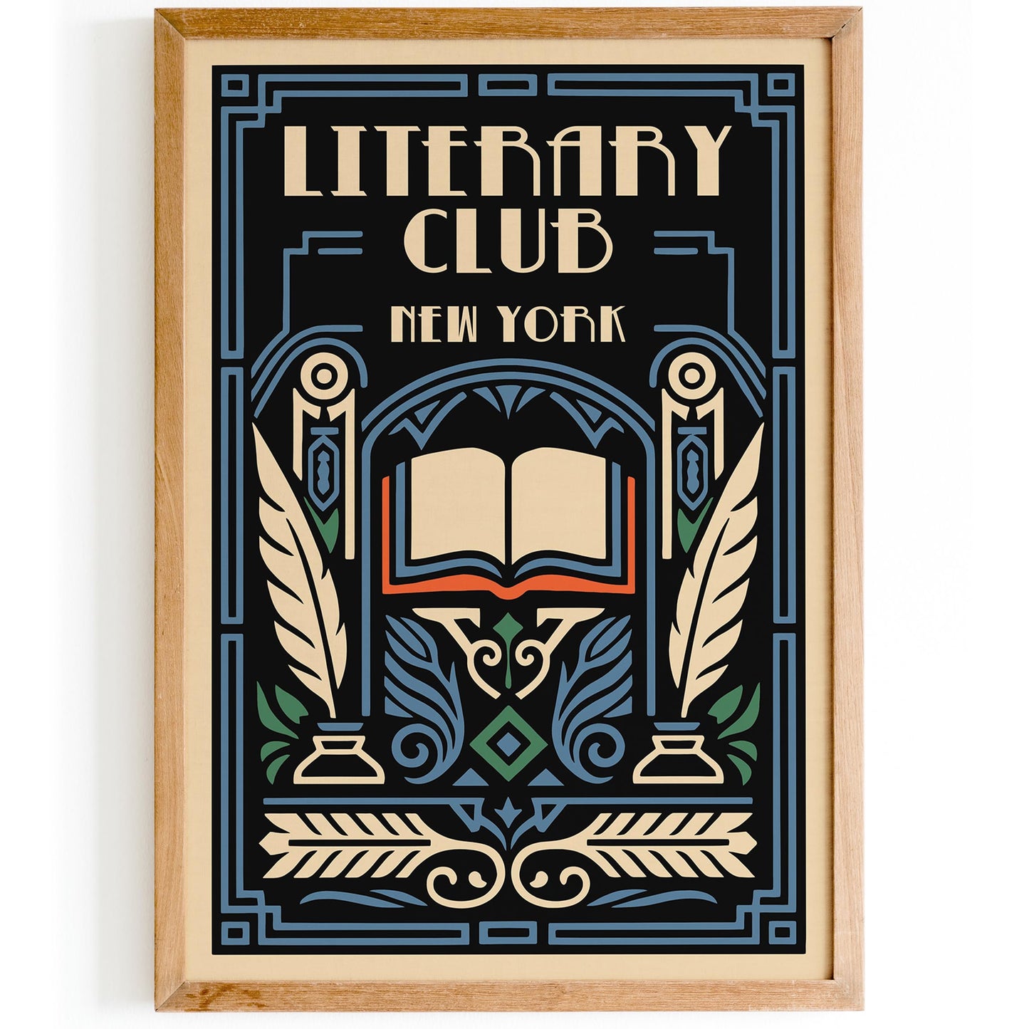 Literary Club New York City Poster - Art Deco Style Home Decor