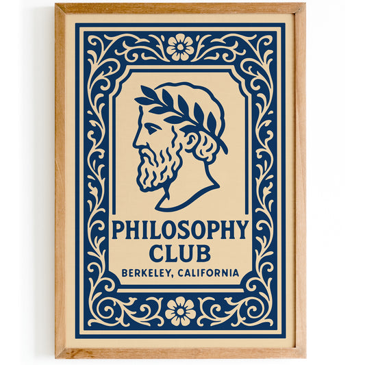 Navy Blue Berkeley Philosophy Club Art Poster