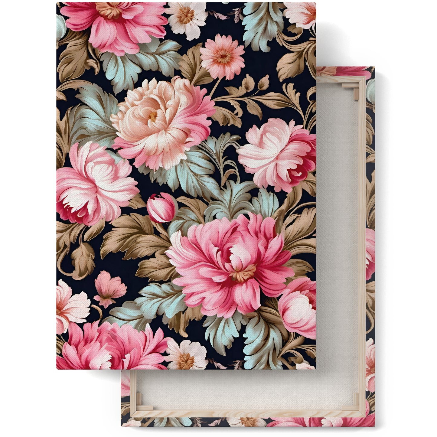 Vintage Pink Flowers Canvas Print