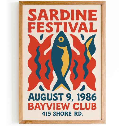 Sardine Festival Retro Poster