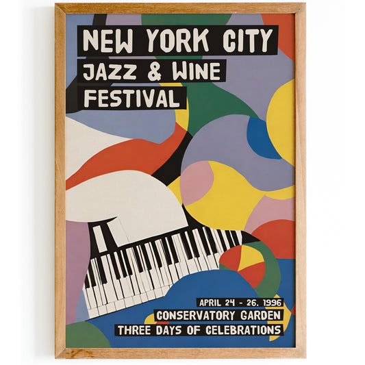 Jazz & Wine Festival New York City Retro Print