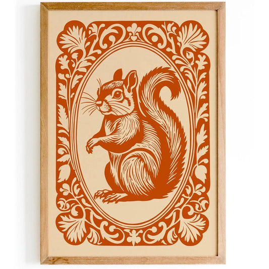 Squirrel Rococo Vintage Style Poster
